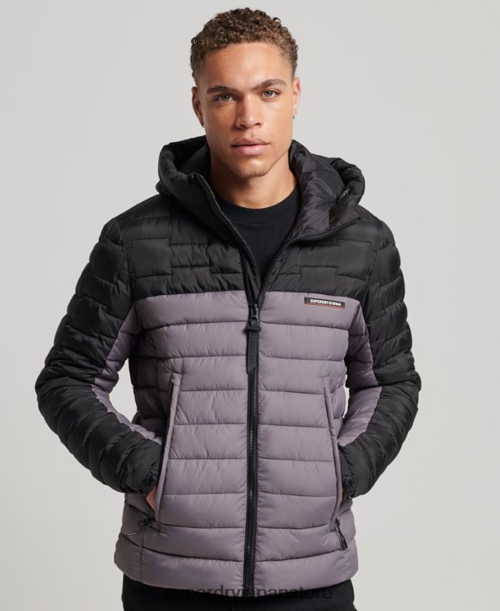 エクスペディションレーダーキルティングミックスフジジャケット 男性 Superdry 衣類 グレー 2J62PZ4469