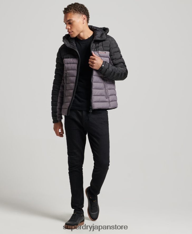 エクスペディションレーダーキルティングミックスフジジャケット 男性 Superdry 衣類 グレー 2J62PZ4469