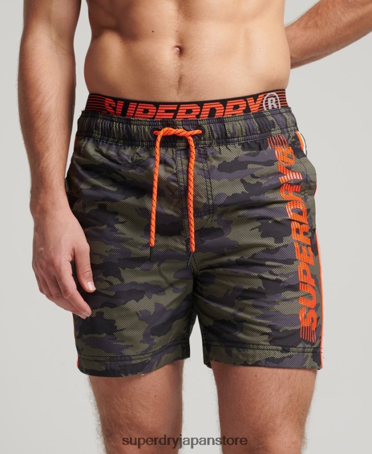ステートボレースイムショーツ 男性 Superdry 衣類 緑 2J62PZ447