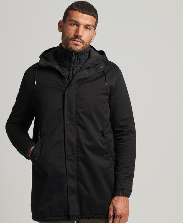 フィッシュテールパーカーコート 男性 Superdry 衣類 黒 2J62PZ4472