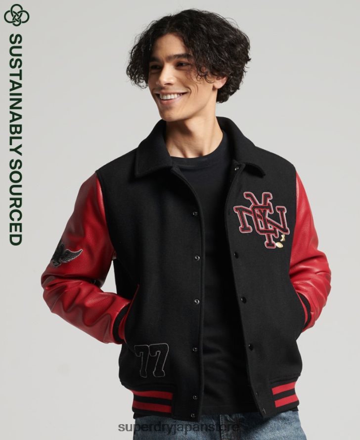 混合代表ボンバージャケット 男性 Superdry 衣類 黒 2J62PZ4473