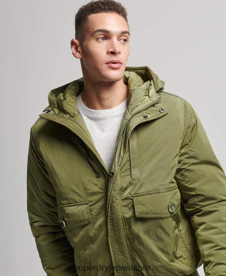 ミリタリーエベレストボンバージャケット 男性 Superdry 衣類 緑 2J62PZ4475