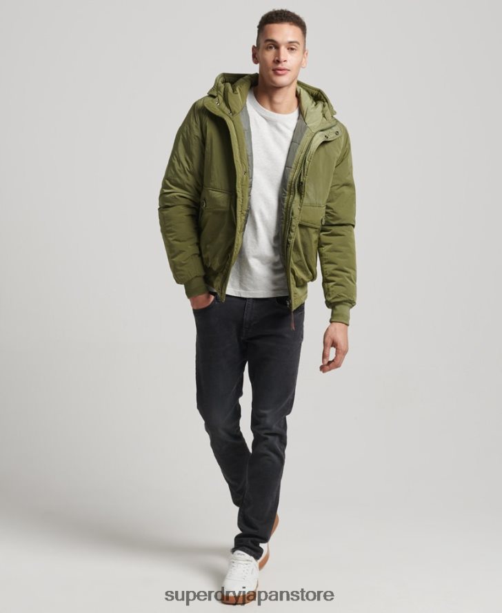 ミリタリーエベレストボンバージャケット 男性 Superdry 衣類 緑 2J62PZ4475