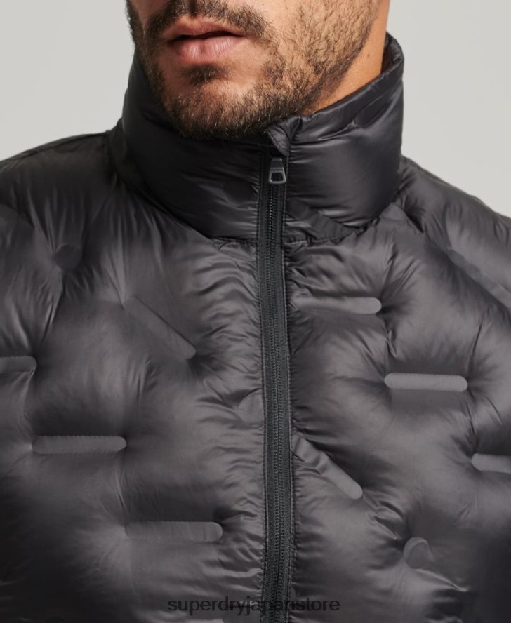 軽量パッド入りショートジレ 男性 Superdry 衣類 黒 2J62PZ4476