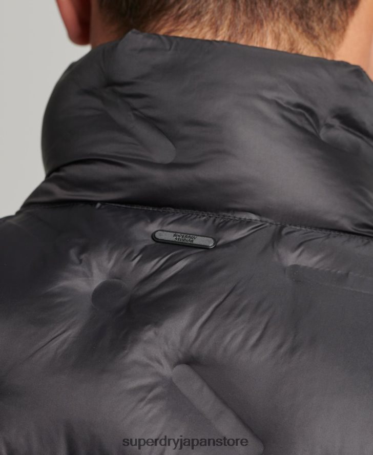 軽量パッド入りショートジレ 男性 Superdry 衣類 黒 2J62PZ4476