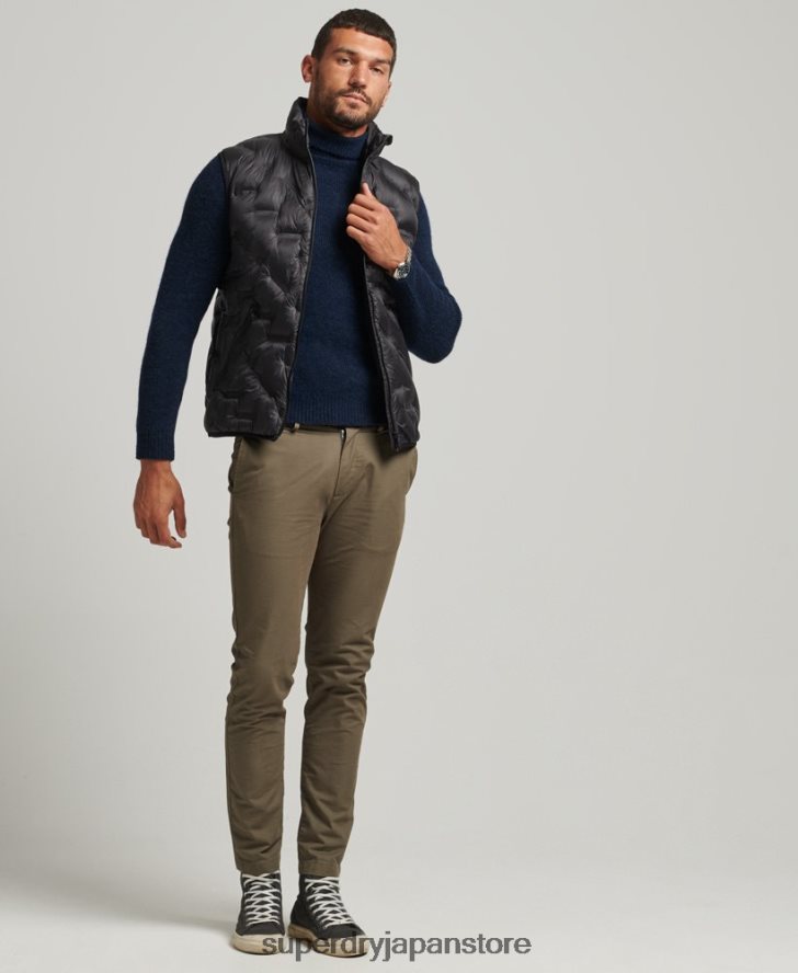 軽量パッド入りショートジレ 男性 Superdry 衣類 黒 2J62PZ4476