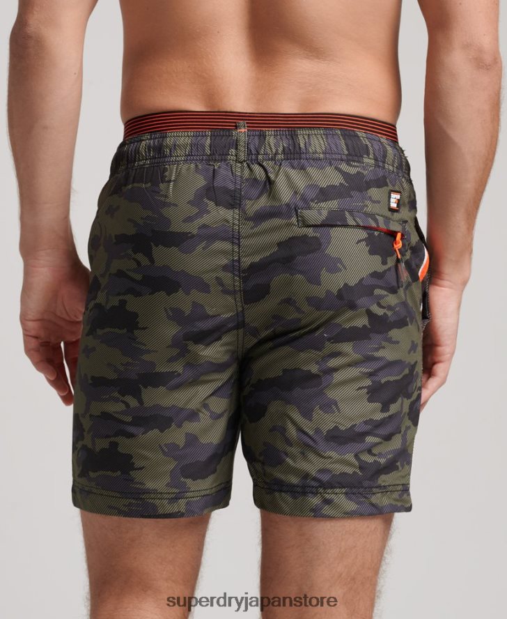 ステートボレースイムショーツ 男性 Superdry 衣類 緑 2J62PZ447