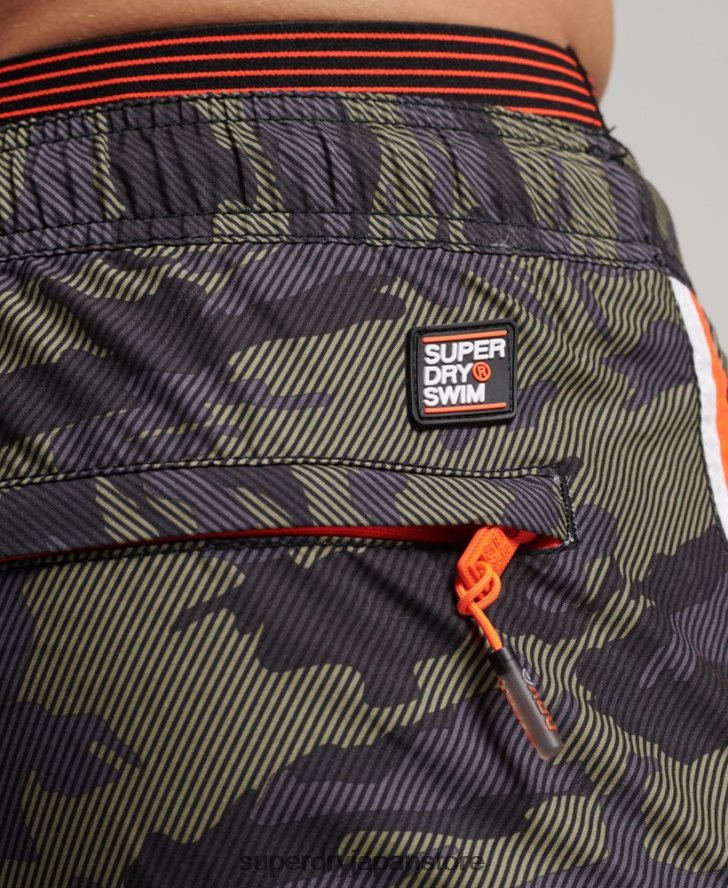 ステートボレースイムショーツ 男性 Superdry 衣類 緑 2J62PZ447