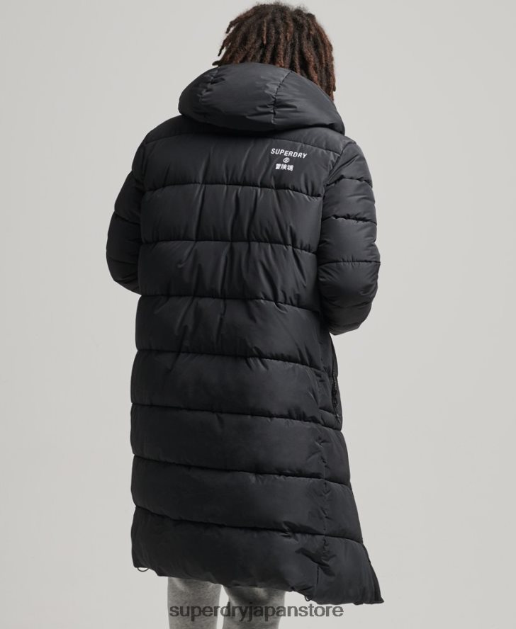ロゴ入りフード付き延縄コート 男性 Superdry 衣類 黒 2J62PZ4481