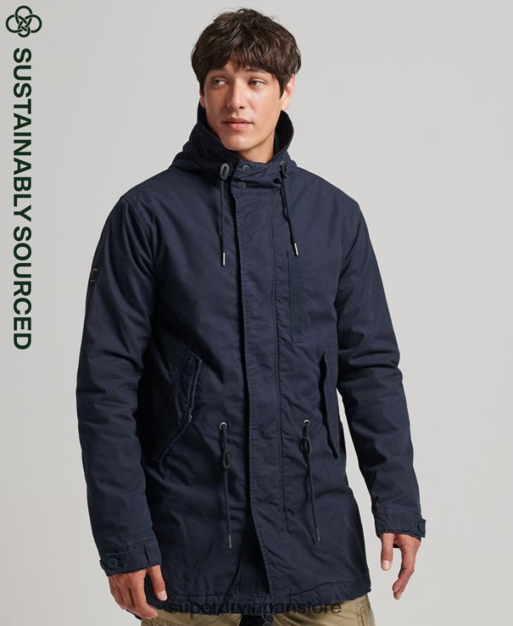 ミリタリーフィッシュテールパーカージャケット 男性 Superdry 衣類 海軍 2J62PZ4482