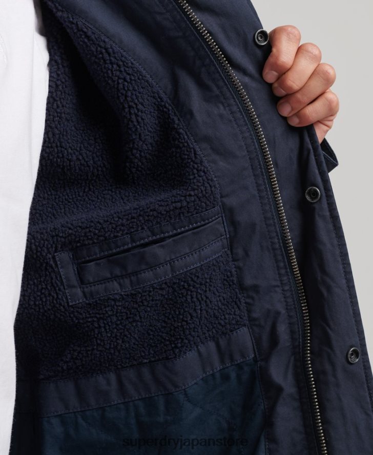 ミリタリーフィッシュテールパーカージャケット 男性 Superdry 衣類 海軍 2J62PZ4482