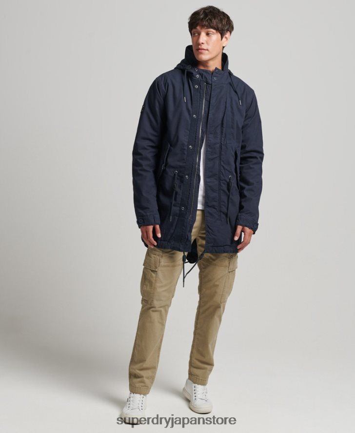 ミリタリーフィッシュテールパーカージャケット 男性 Superdry 衣類 海軍 2J62PZ4482