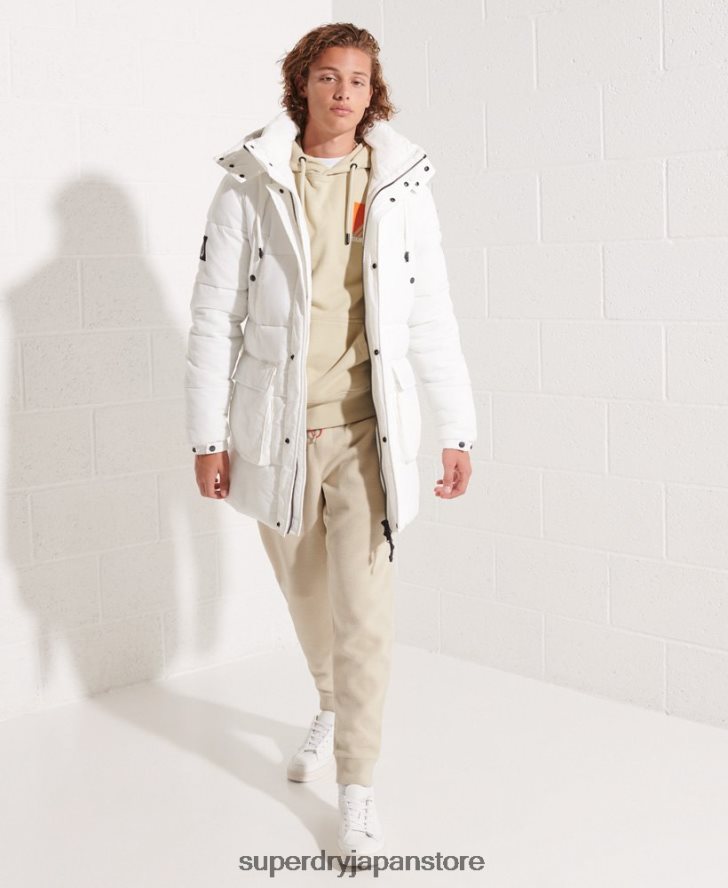 エクスペディション パッド入りパーカーコート 男性 Superdry 衣類 白 2J62PZ4483