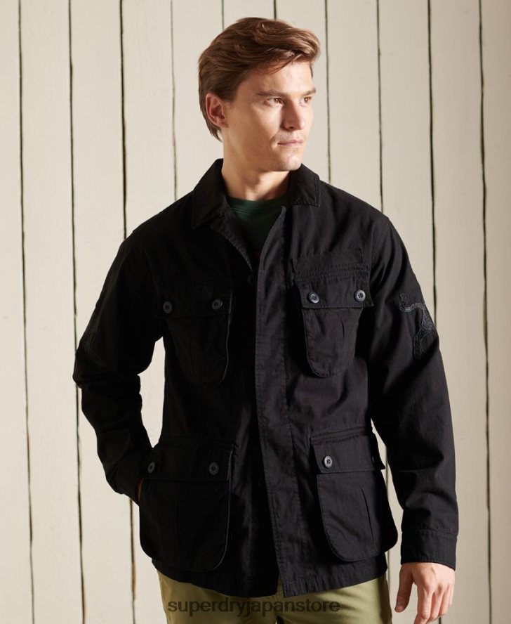 旧正月トロピカルコンバットジャケット 男性 Superdry 衣類 黒 2J62PZ4484