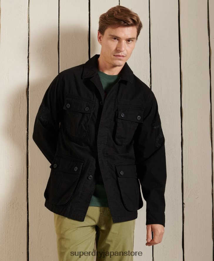 旧正月トロピカルコンバットジャケット 男性 Superdry 衣類 黒 2J62PZ4484