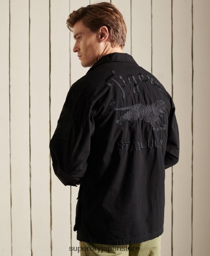 旧正月トロピカルコンバットジャケット 男性 Superdry 衣類 黒 2J62PZ4484