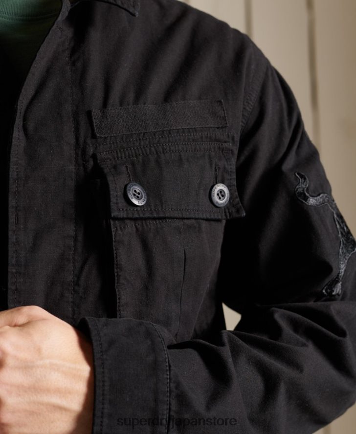 旧正月トロピカルコンバットジャケット 男性 Superdry 衣類 黒 2J62PZ4484