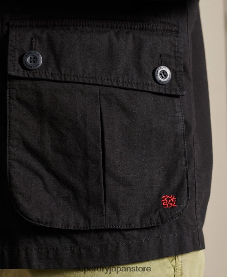 旧正月トロピカルコンバットジャケット 男性 Superdry 衣類 黒 2J62PZ4484