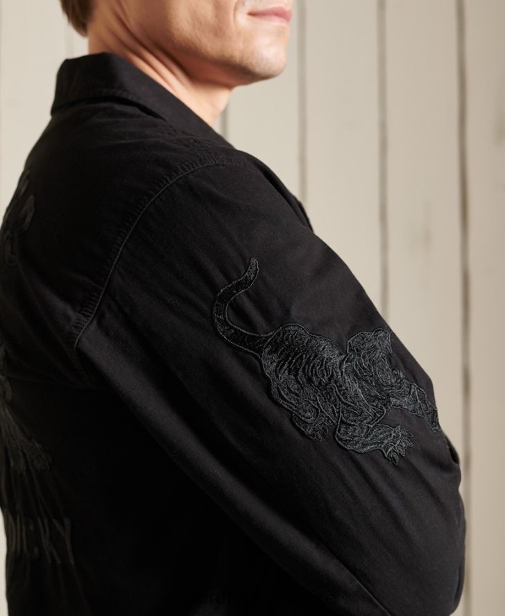 旧正月トロピカルコンバットジャケット 男性 Superdry 衣類 黒 2J62PZ4484