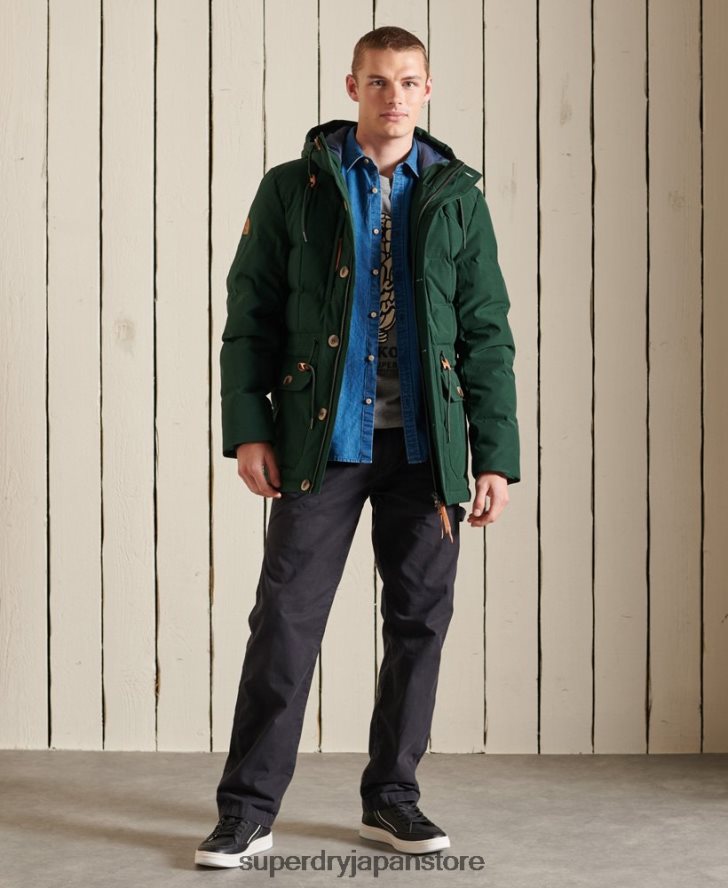 山岳遠征パーカーコート 男性 Superdry 衣類 緑 2J62PZ4485