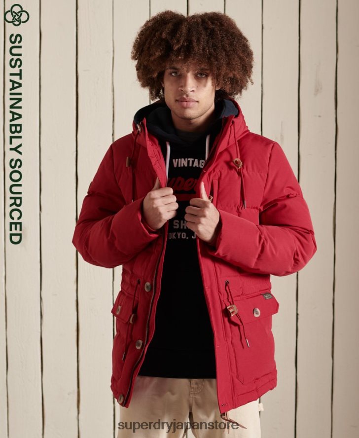 山岳遠征パーカーコート 男性 Superdry 衣類 赤 2J62PZ4486
