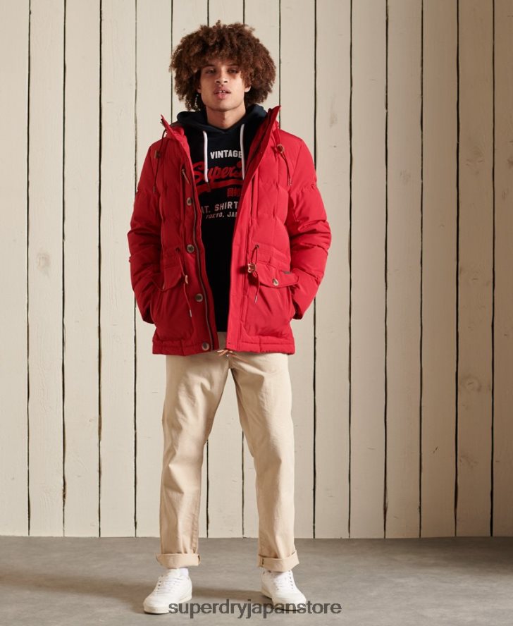 山岳遠征パーカーコート 男性 Superdry 衣類 赤 2J62PZ4486