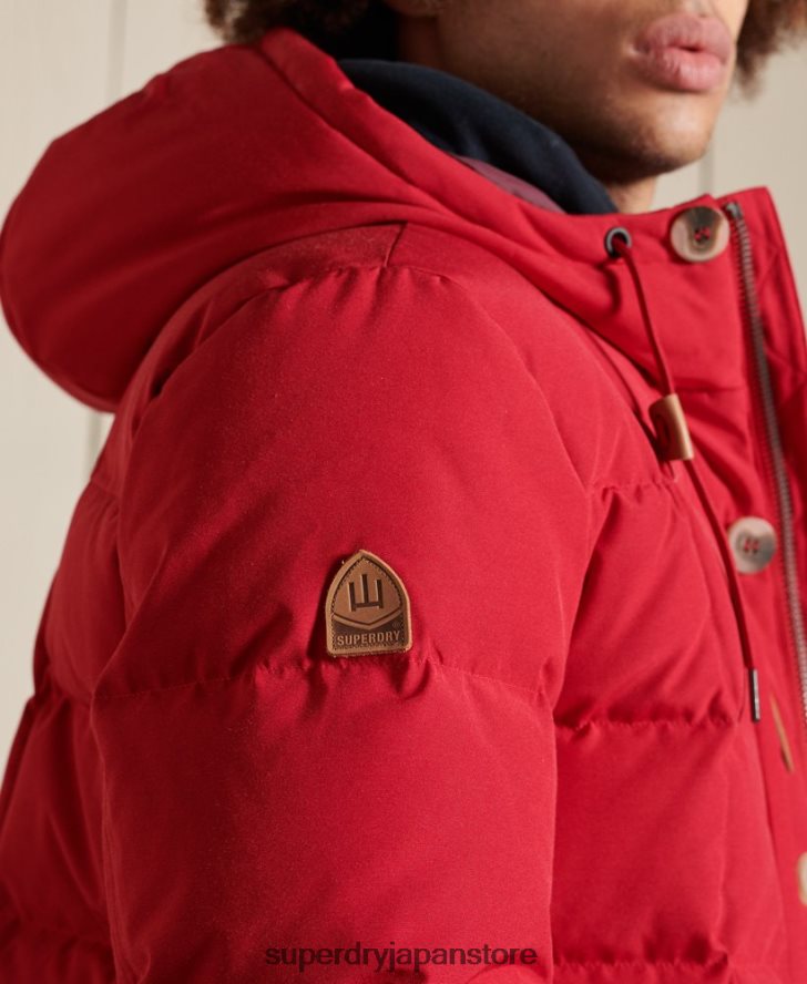 山岳遠征パーカーコート 男性 Superdry 衣類 赤 2J62PZ4486