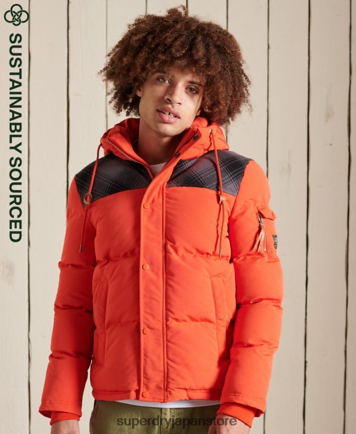 キルティングエベレストジャケット 男性 Superdry 衣類 オレンジ 2J62PZ4487