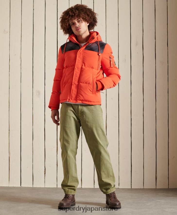 キルティングエベレストジャケット 男性 Superdry 衣類 オレンジ 2J62PZ4487