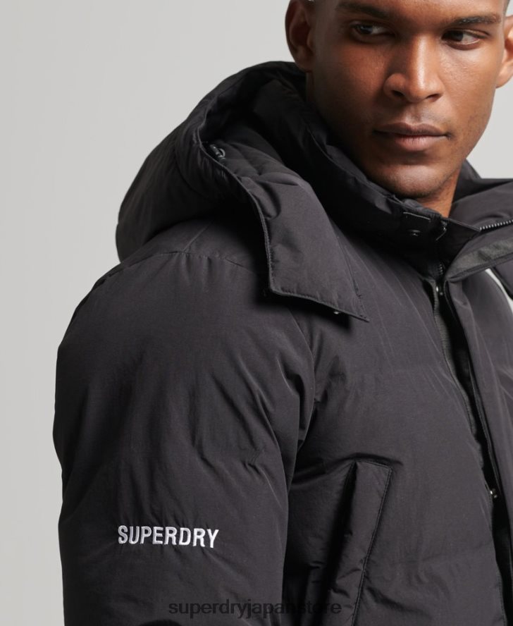 はえ縄フグコート 男性 Superdry 衣類 黒 2J62PZ4489