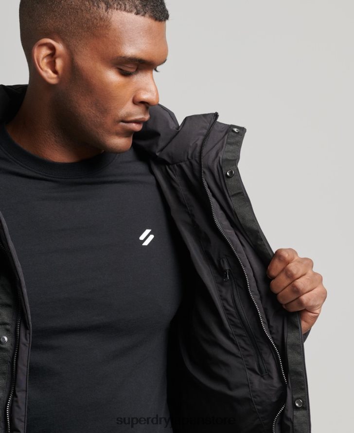 はえ縄フグコート 男性 Superdry 衣類 黒 2J62PZ4489