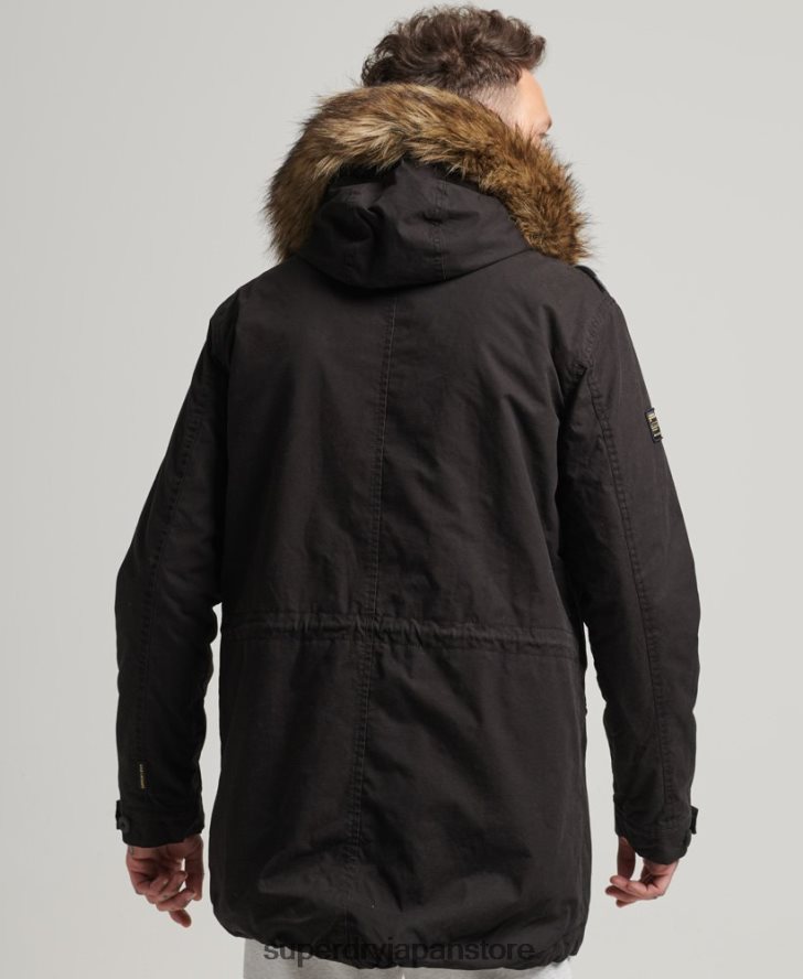 ミリタリーフェイクファーパーカージャケット 男性 Superdry 衣類 濃い灰色 2J62PZ4490