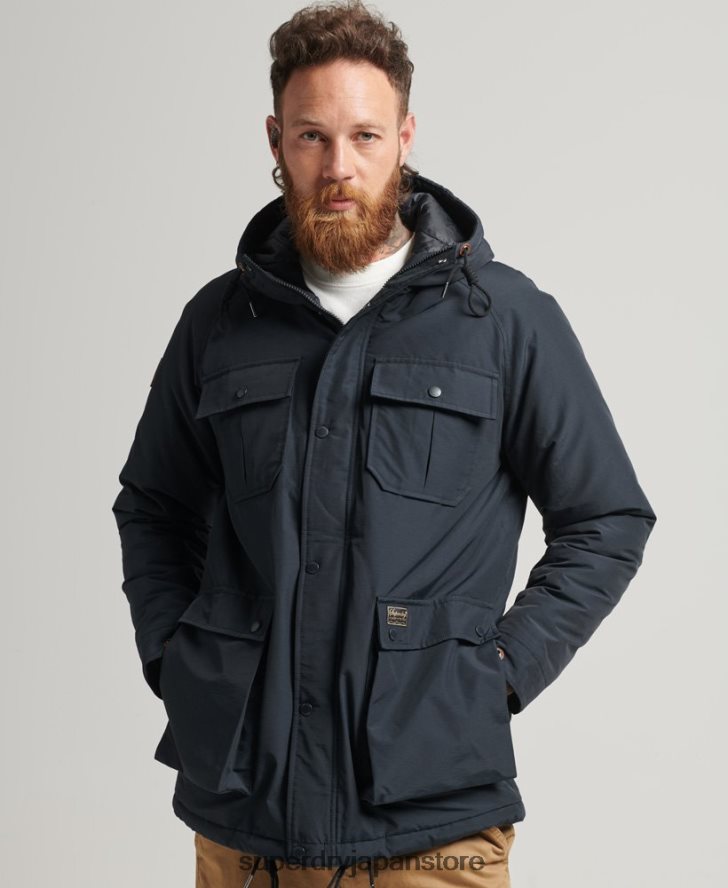 マウンテンパッドパーカージャケット 男性 Superdry 衣類 海軍 2J62PZ4492