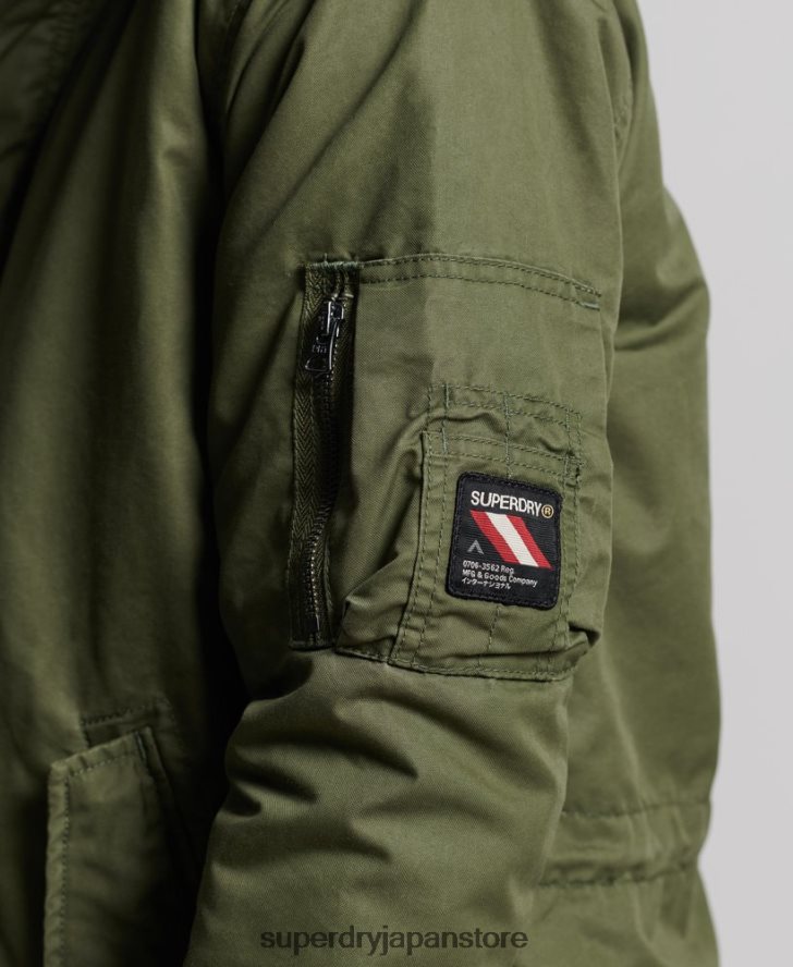 サービスフェイクファートリムパーカーコート 男性 Superdry 衣類 カーキ 2J62PZ4493
