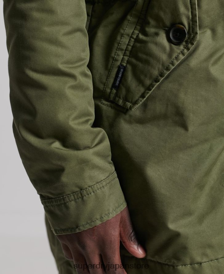 サービスフェイクファートリムパーカーコート 男性 Superdry 衣類 カーキ 2J62PZ4493