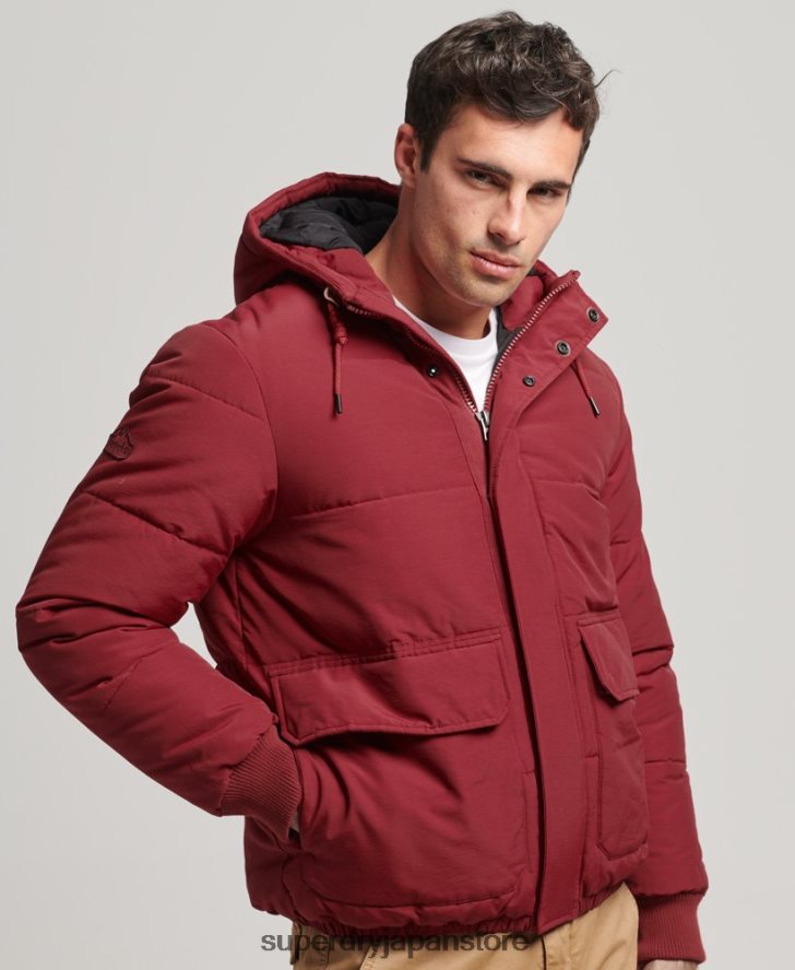 マウンテンパファージャケット 男性 Superdry 衣類 赤 2J62PZ4496