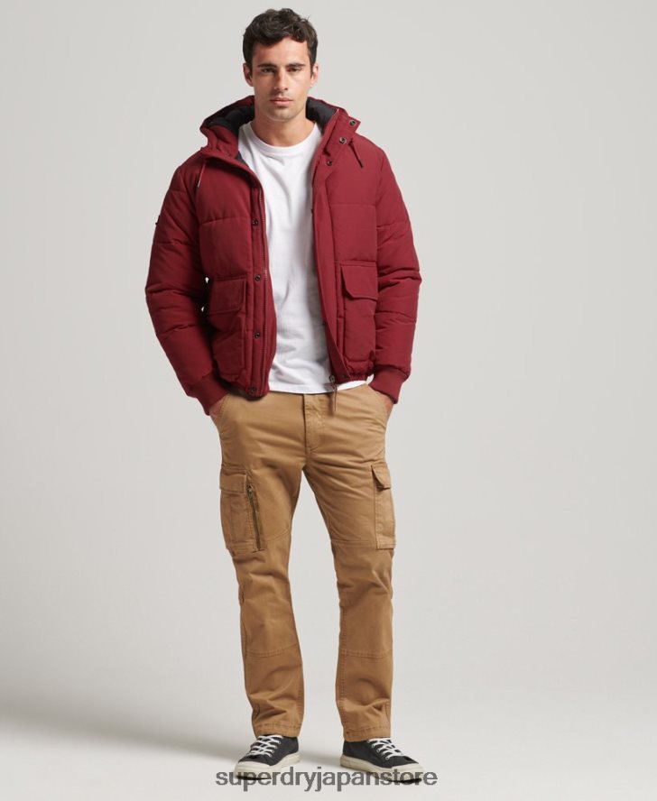 マウンテンパファージャケット 男性 Superdry 衣類 赤 2J62PZ4496