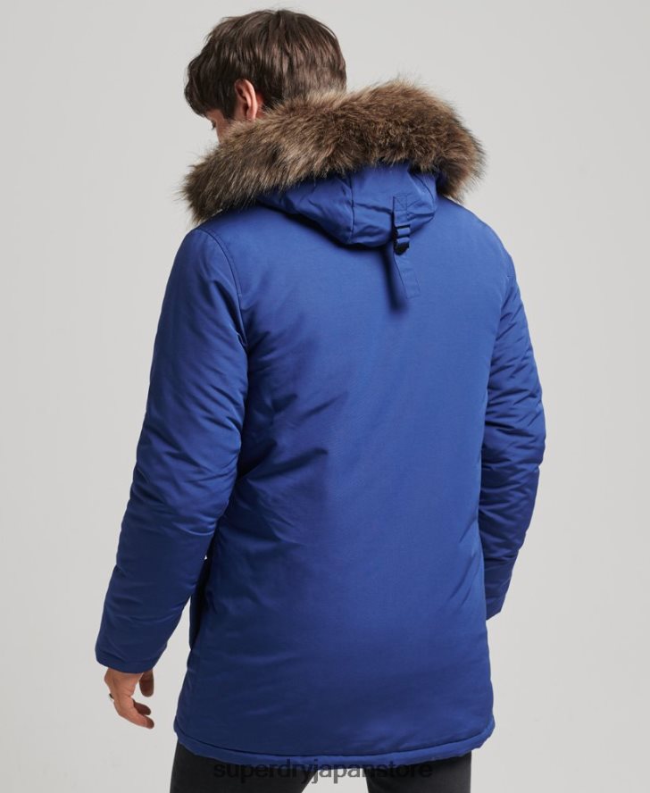 フード付きエベレスト フェイクファー パーカー 男性 Superdry 衣類 海軍 2J62PZ4498