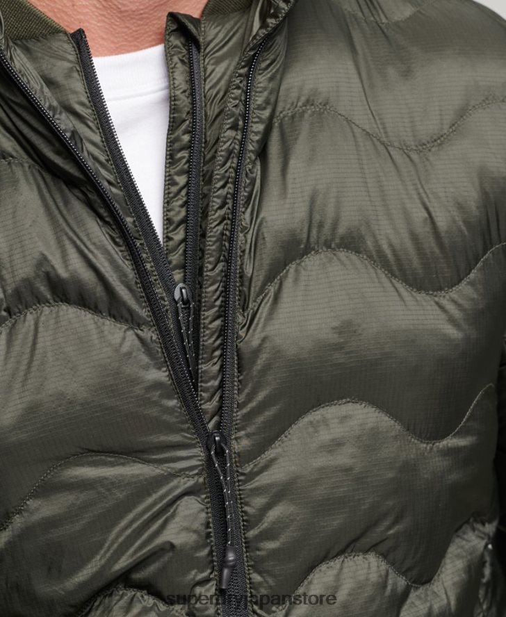 ショートキルティングライトパファージャケット 男性 Superdry 衣類 緑 2J62PZ4499