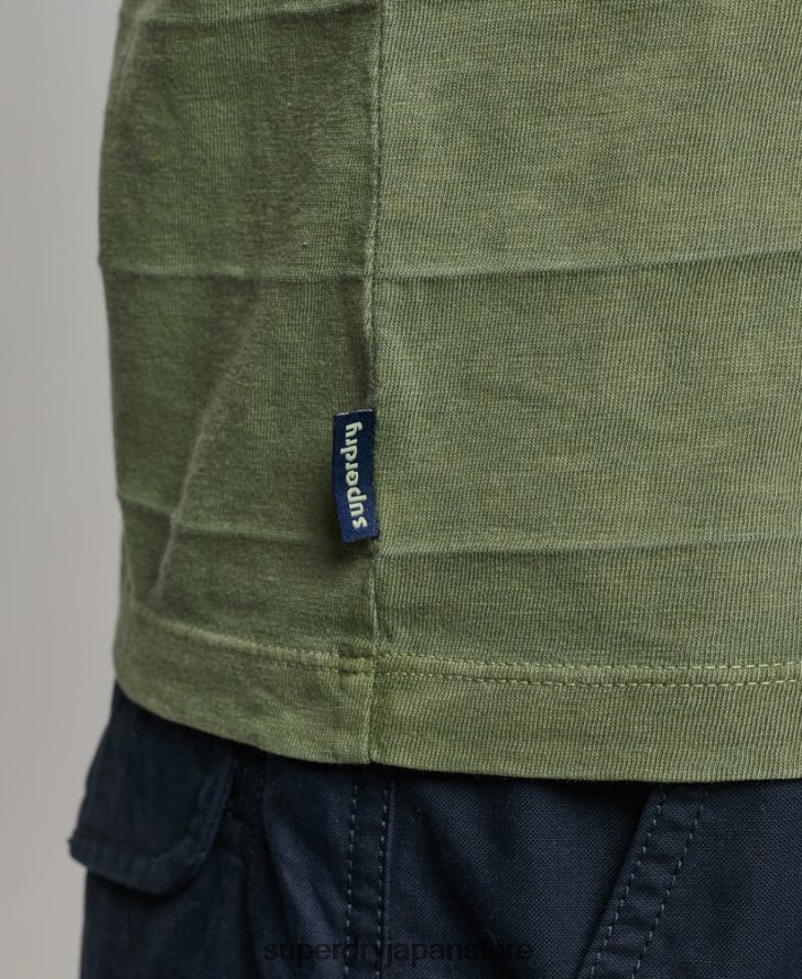 オーガニックコットンのヴィンテージテクスチャータンクトップ 男性 Superdry 衣類 カーキ 2J62PZ44