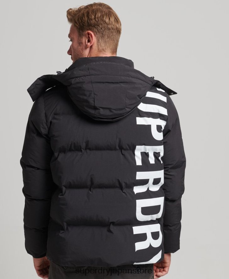 ショートボクシーパファージャケット 男性 Superdry 衣類 黒 2J62PZ4501