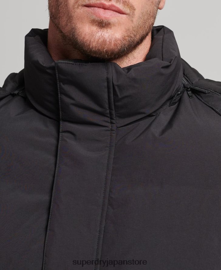 ショートボクシーパファージャケット 男性 Superdry 衣類 黒 2J62PZ4501
