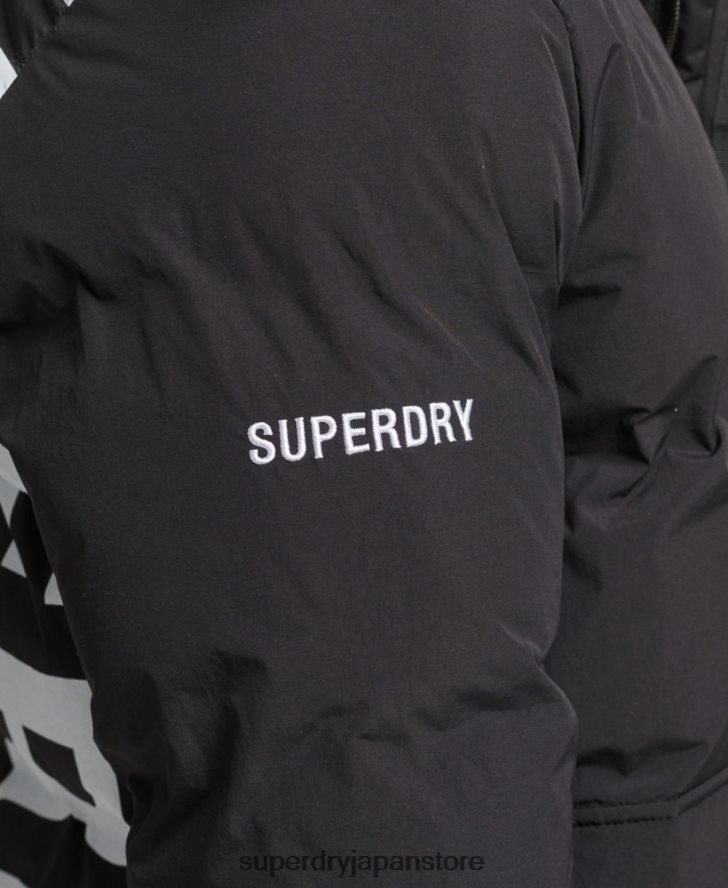 ショートボクシーパファージャケット 男性 Superdry 衣類 黒 2J62PZ4501