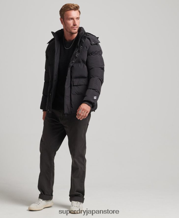 ショートボクシーパファージャケット 男性 Superdry 衣類 黒 2J62PZ4501
