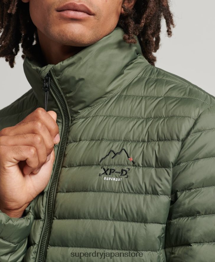 テックコアダウンジャケット 男性 Superdry 衣類 カーキ 2J62PZ4504