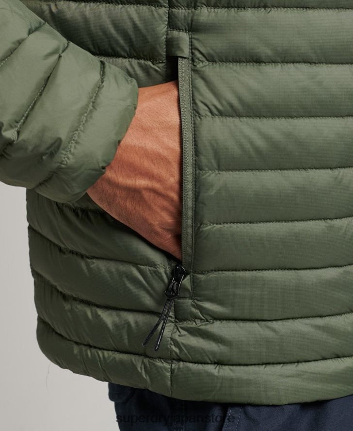 テックコアダウンジャケット 男性 Superdry 衣類 カーキ 2J62PZ4504