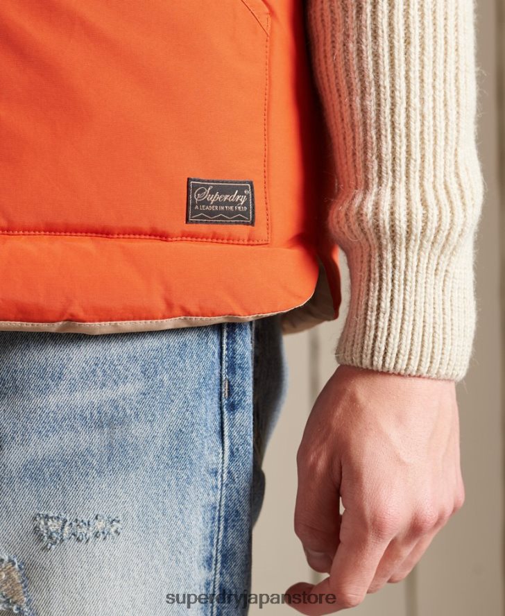 マウンテンレザーミックスジレ 男性 Superdry 衣類 オレンジ 2J62PZ4505