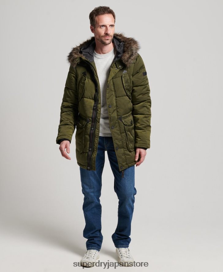 チヌークパーカーコート 男性 Superdry 衣類 緑 2J62PZ4513