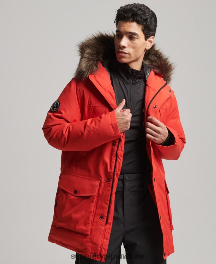 エベレスト ダウン スノー パーカー コート 男性 Superdry 衣類 赤 2J62PZ4515