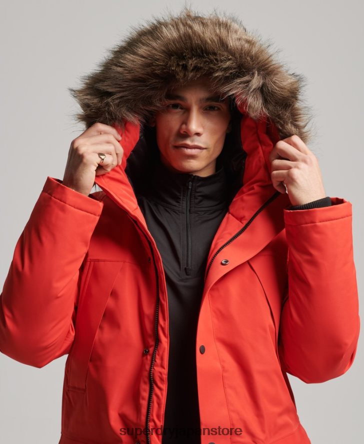 エベレスト ダウン スノー パーカー コート 男性 Superdry 衣類 赤 2J62PZ4515